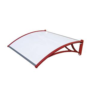 Козырек Fakro StopRain 1200мм Кронштейн - красный, Поликарбонат - молочный (КК-ПМ, под заказ)